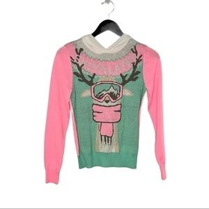NWT HOLIDAY SWEATERS Skiyalater Deer Hoodie